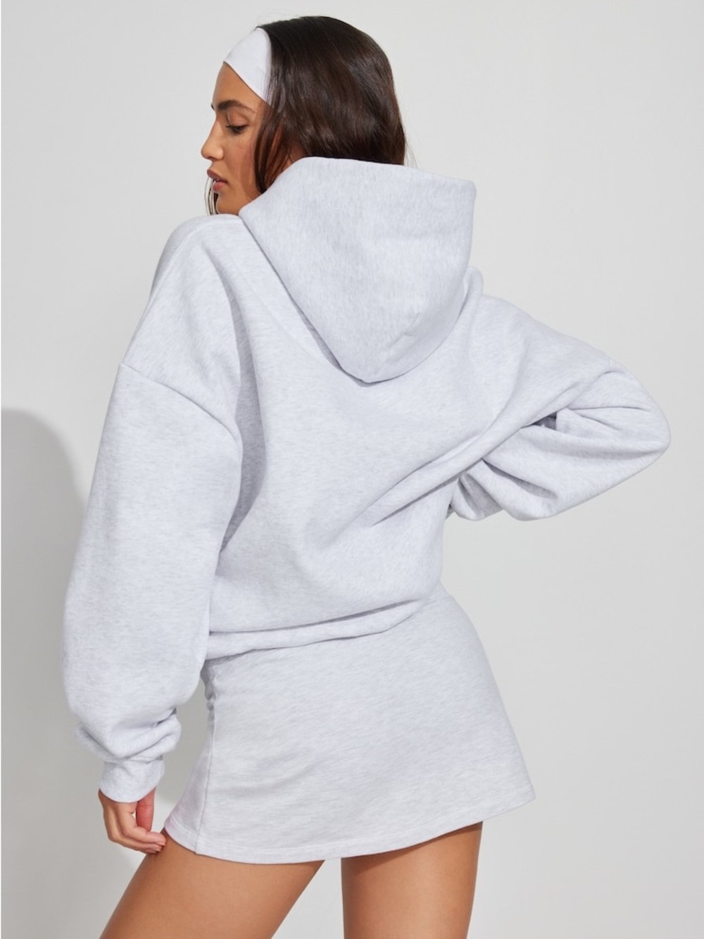 NWOT Garage Ultra Fleece oversized hoodie with pockets size s/m gray/snow white - Picture 3 of 12
